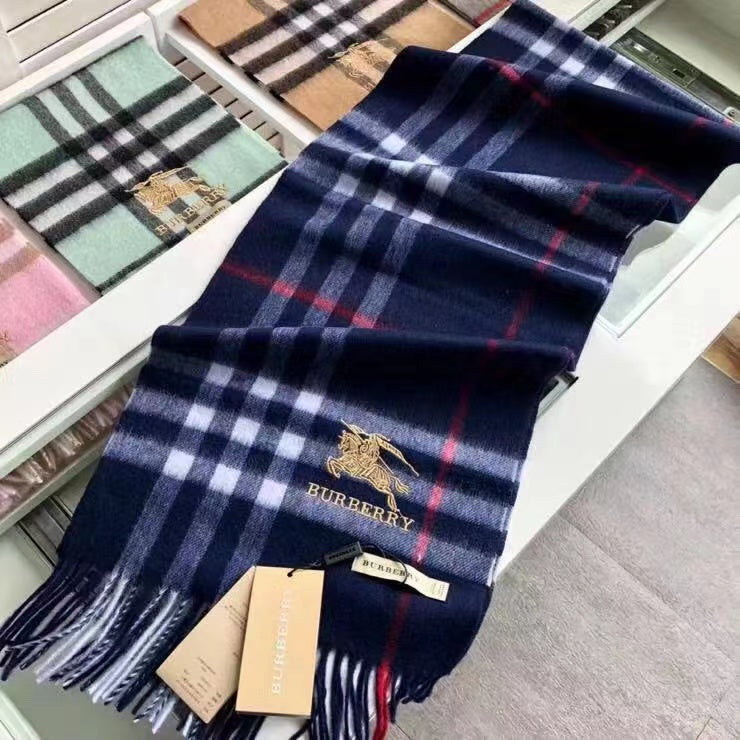 Classic Check Fringed Cashmere Scarf