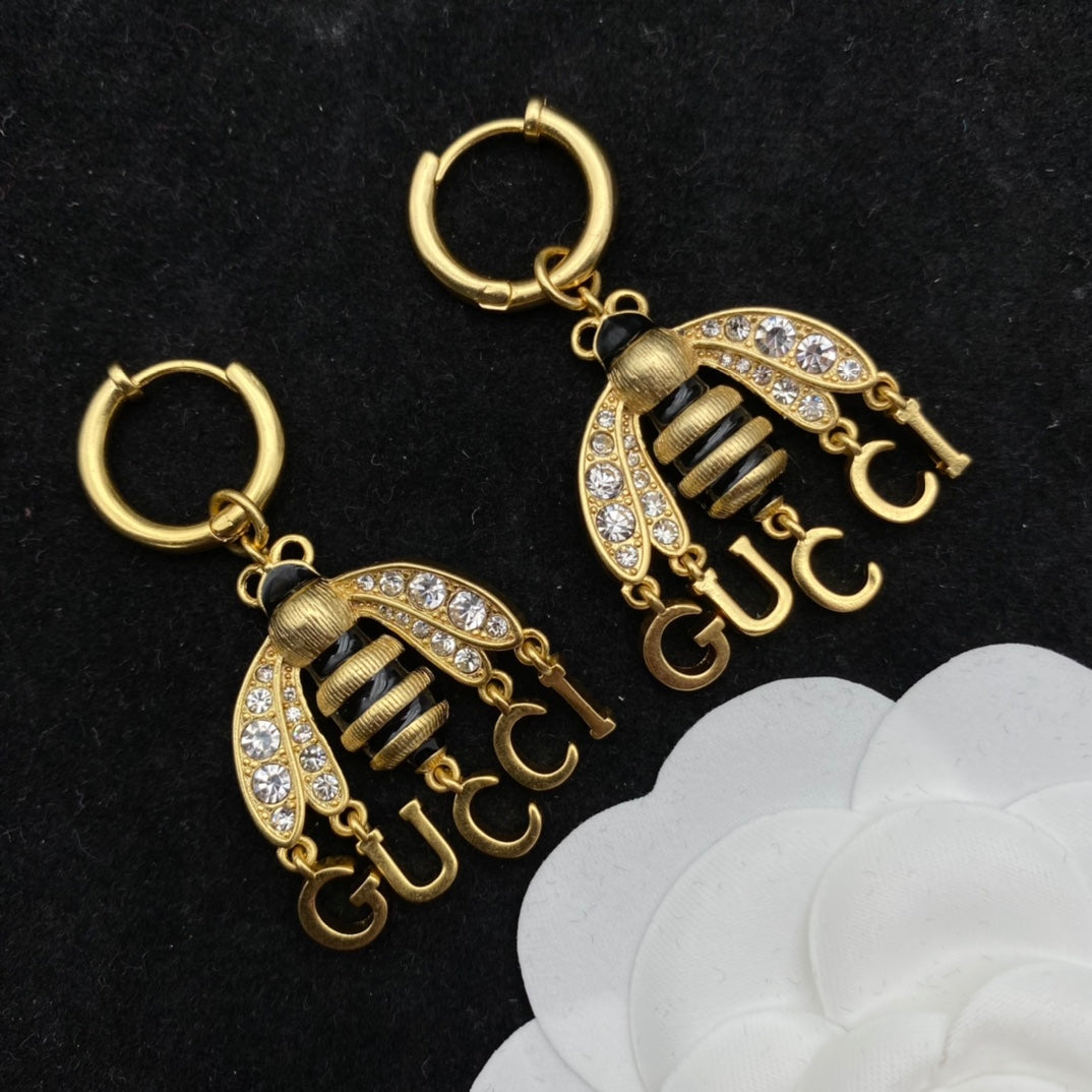 Premium Bee Element Drop Earrings