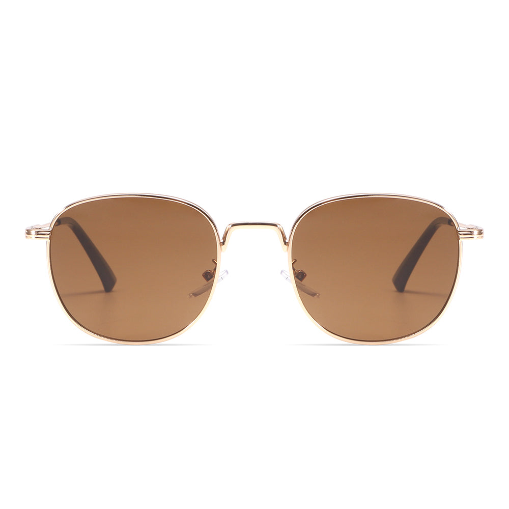 Rose Gold Retro-Vintage Round Tinted Sunglasses