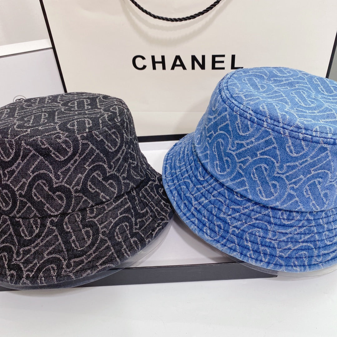 Letter Logo Denim Bucket Hat