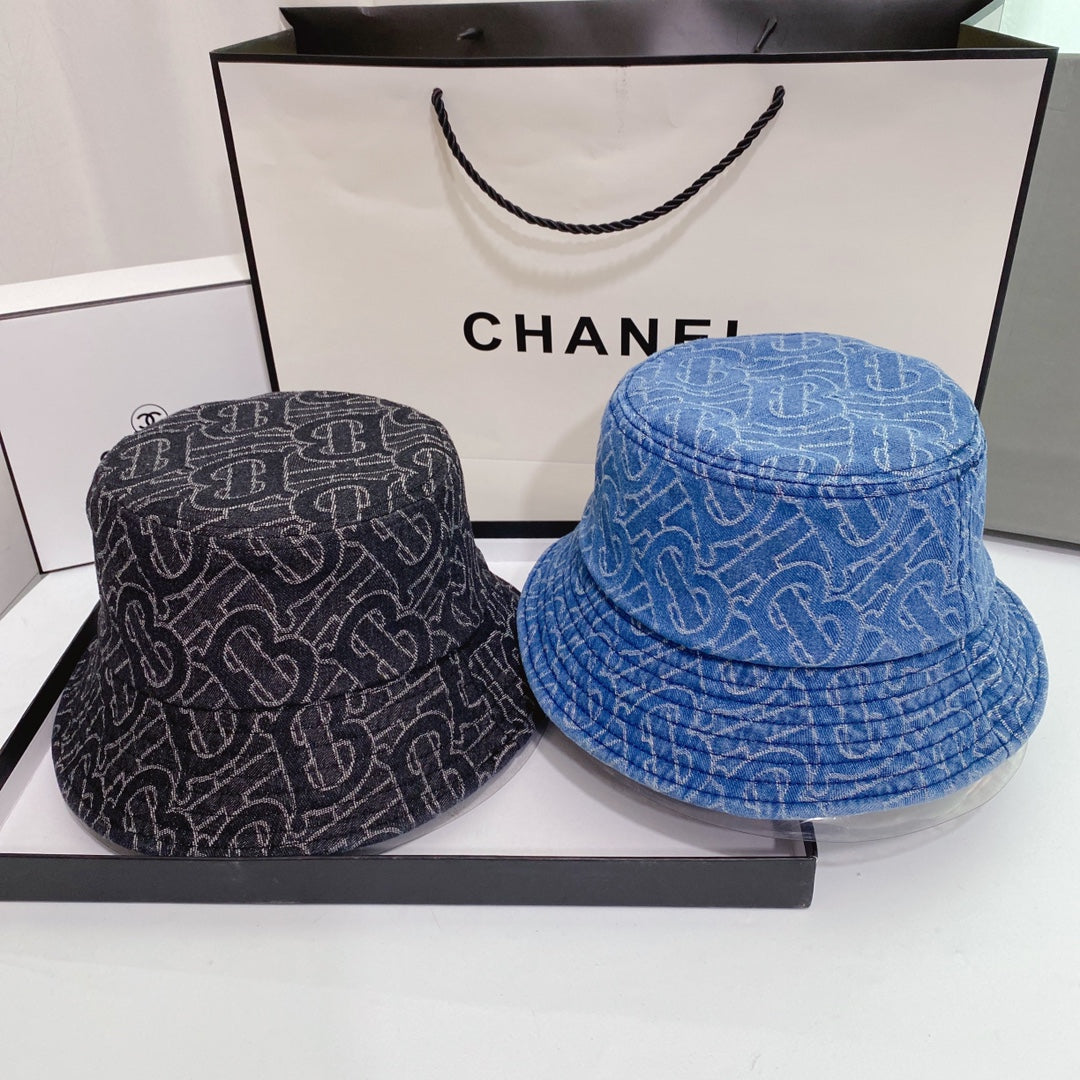 Letter Logo Denim Bucket Hat