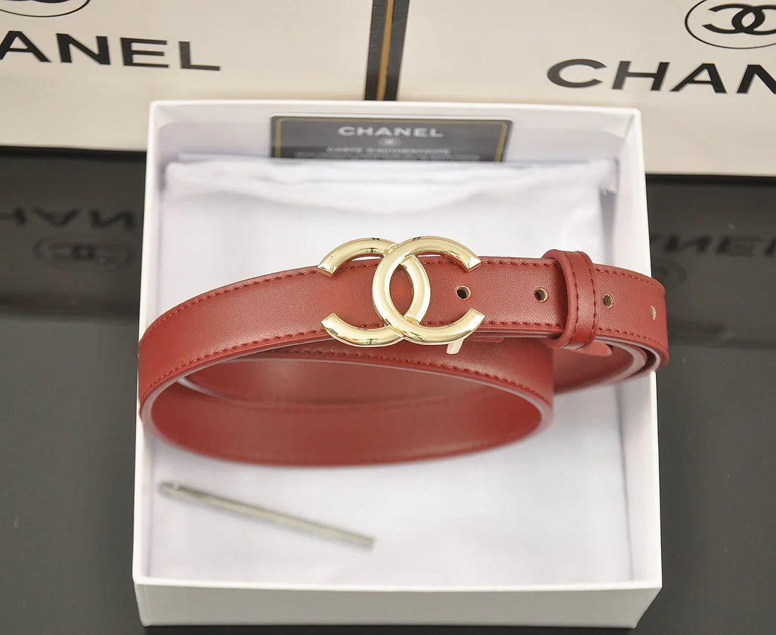 4 color fashion double C smooth surface belt