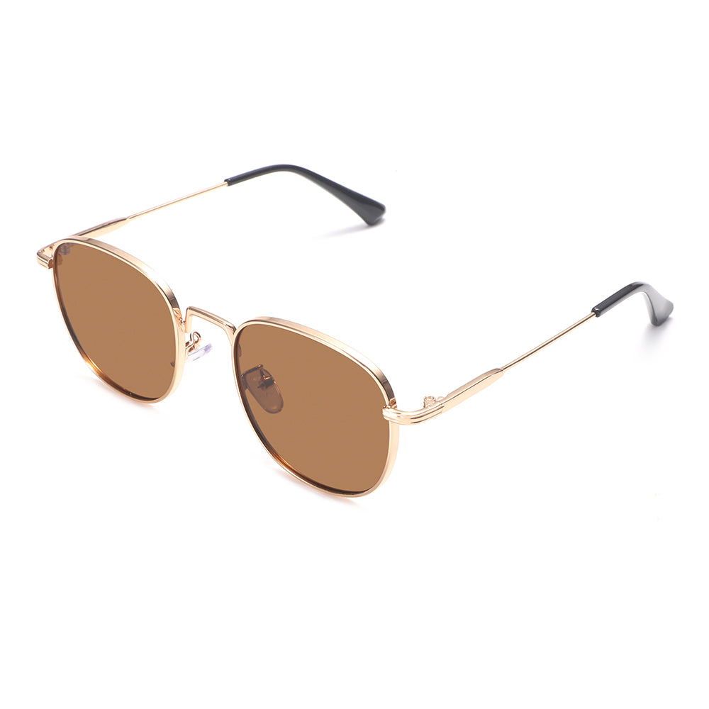 Rose Gold Retro-Vintage Round Tinted Sunglasses