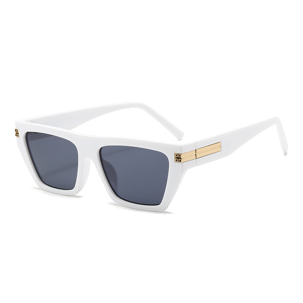 Thick Geek-Chic Geometric Tinted Sunglasses