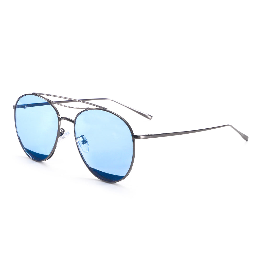 Polished Silver Aviator Sunglasses