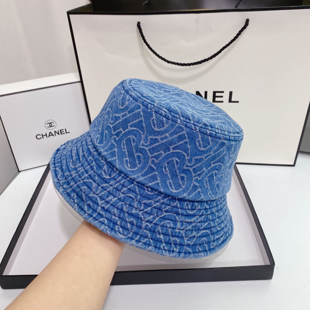 Letter Logo Denim Bucket Hat