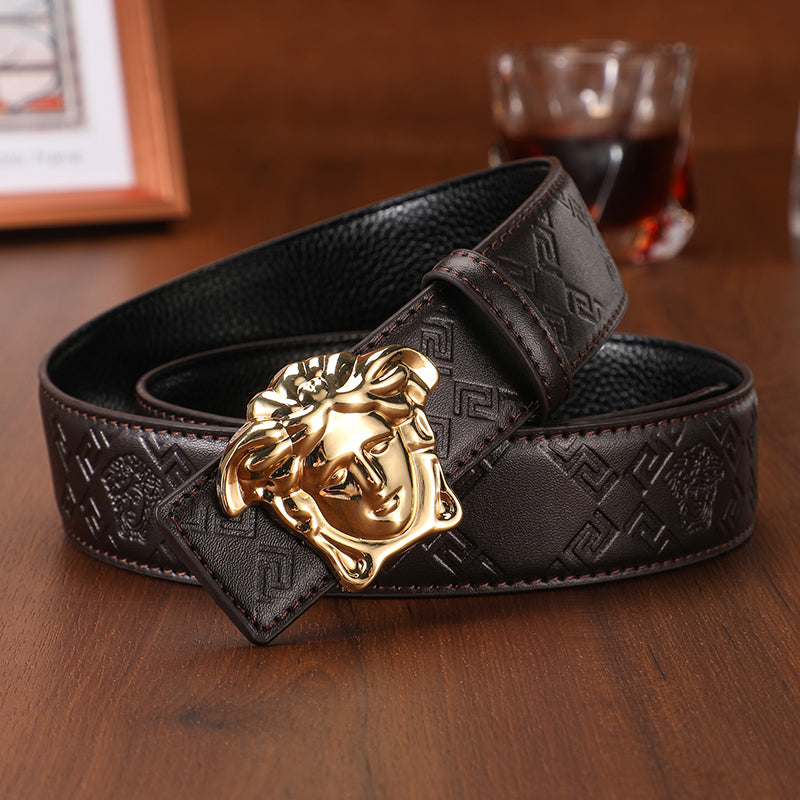 Medusa 3 Colors luxury printed letter leather belt