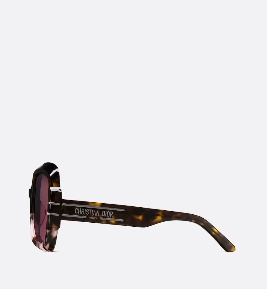 Brown-to-Pink Gradient Tortoiseshell-Effect Square Sunglasses DSGTS1U