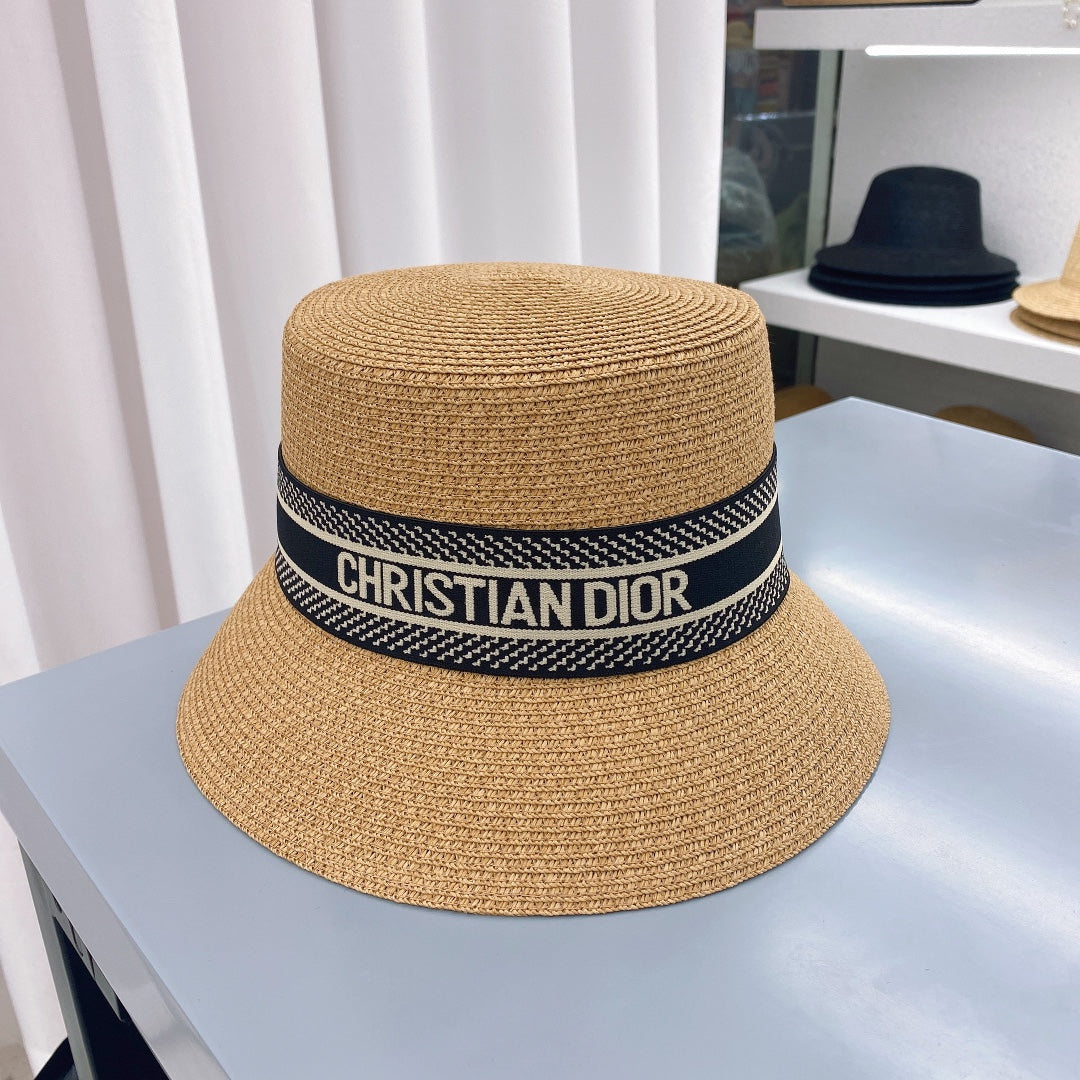 Webbing Straw Bucket Hat