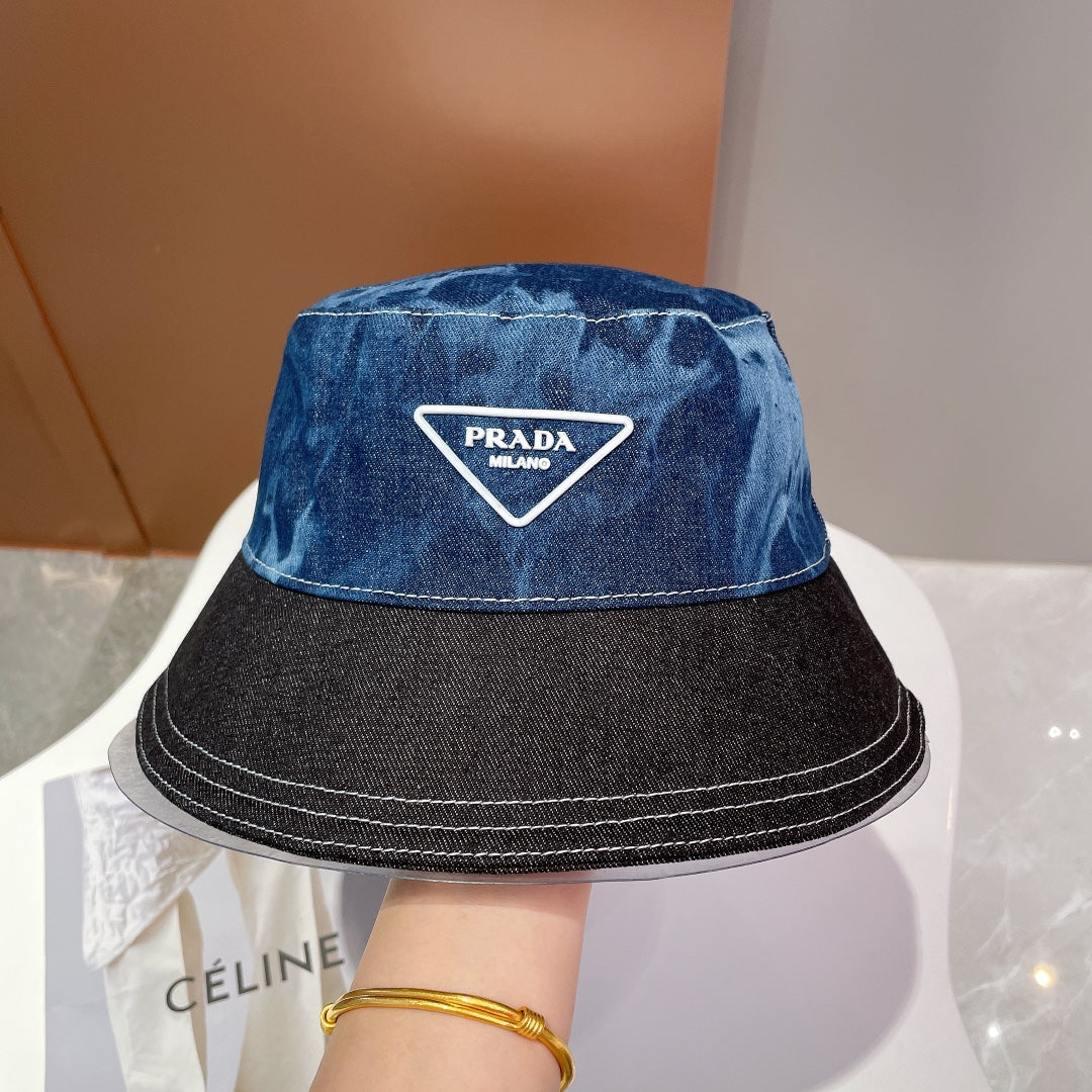 Tie Dye Denim Patchwork Bucket Hat