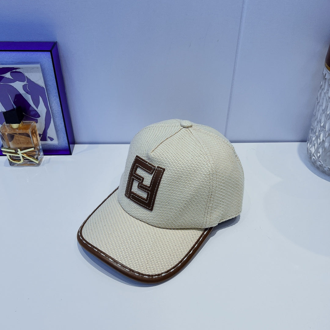 Versatile Letter Leather Trim Baseball Cap