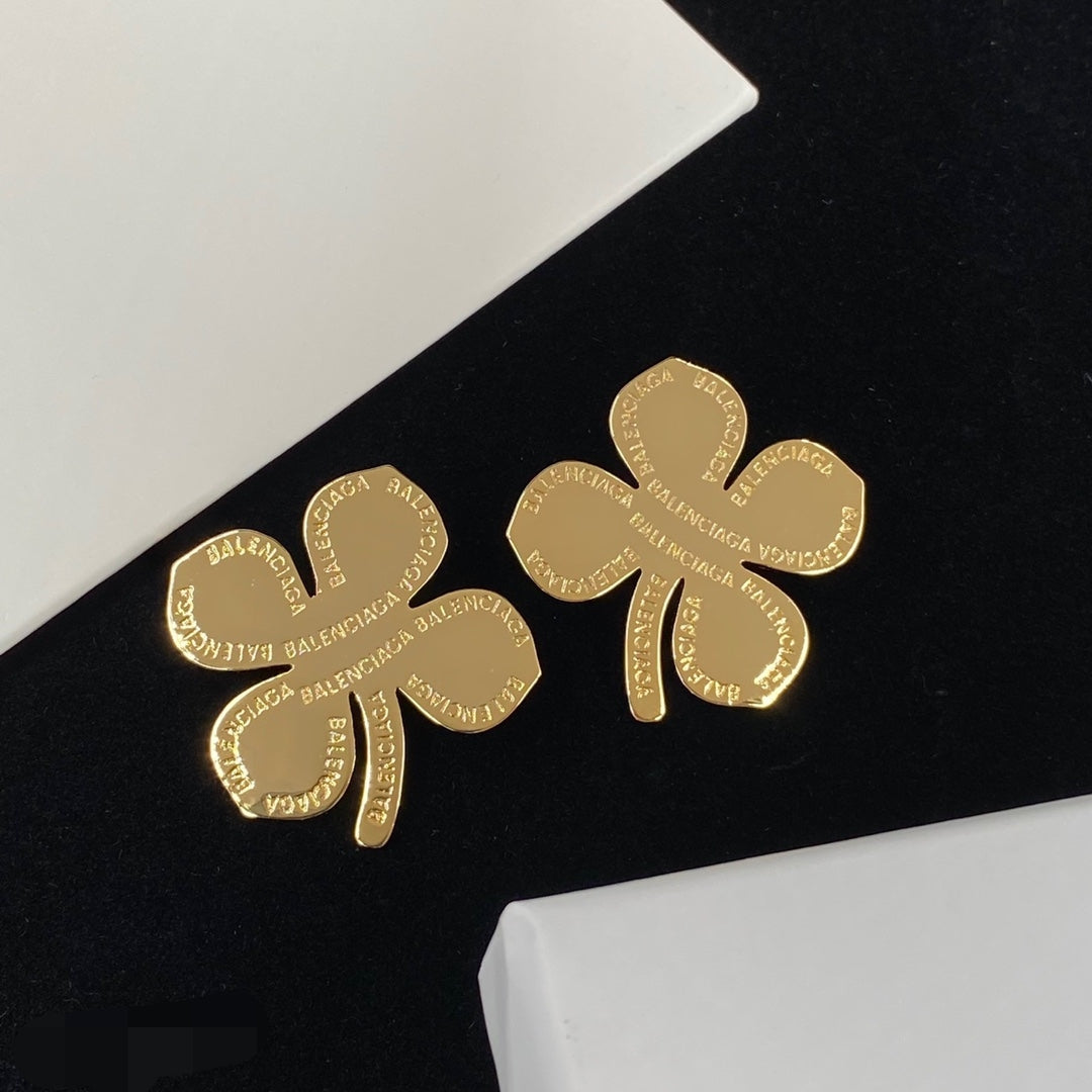 Four-leaf Clover Letter Earrings