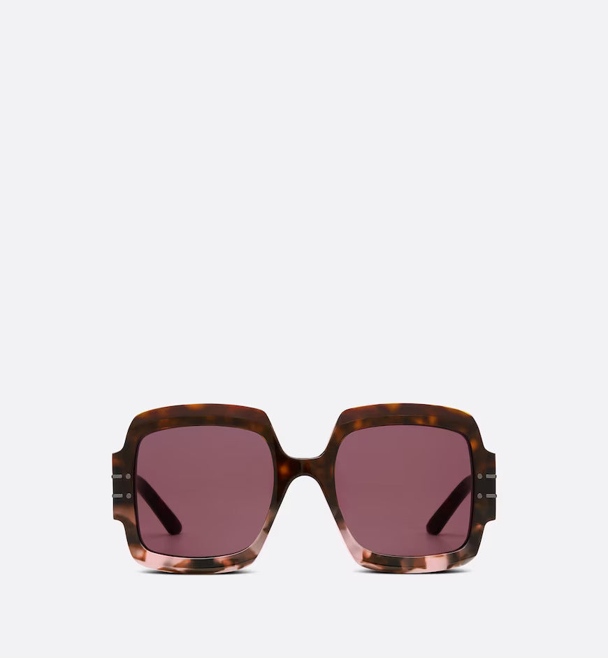 Brown-to-Pink Gradient Tortoiseshell-Effect Square Sunglasses DSGTS1U