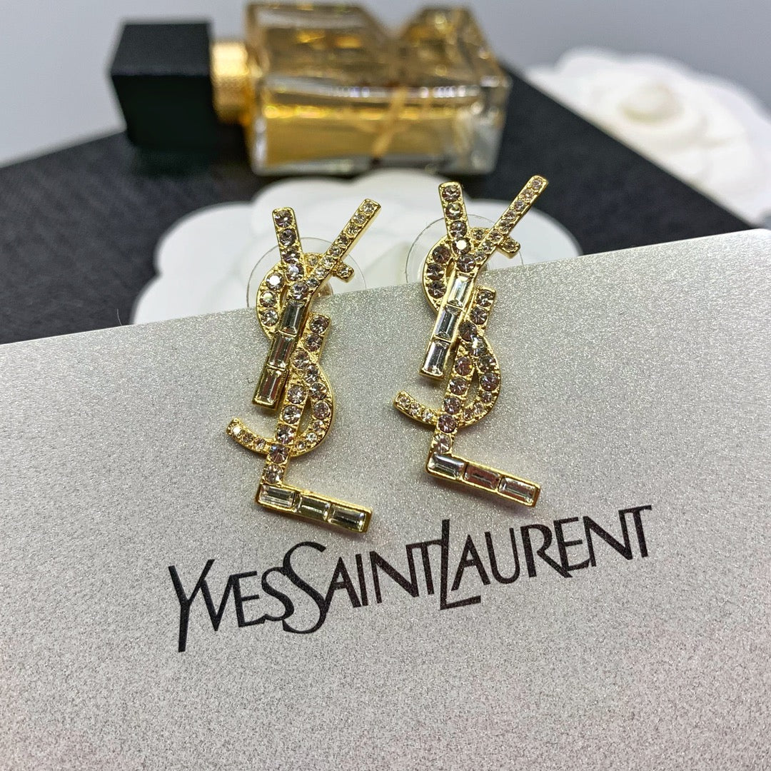 Square Diamond Letter Earrings