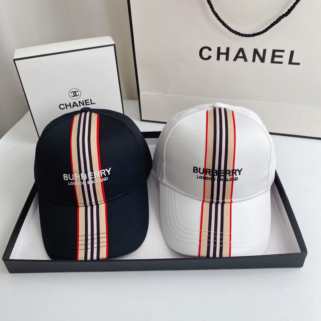 Striped Embroidered Letter Baseball Cap