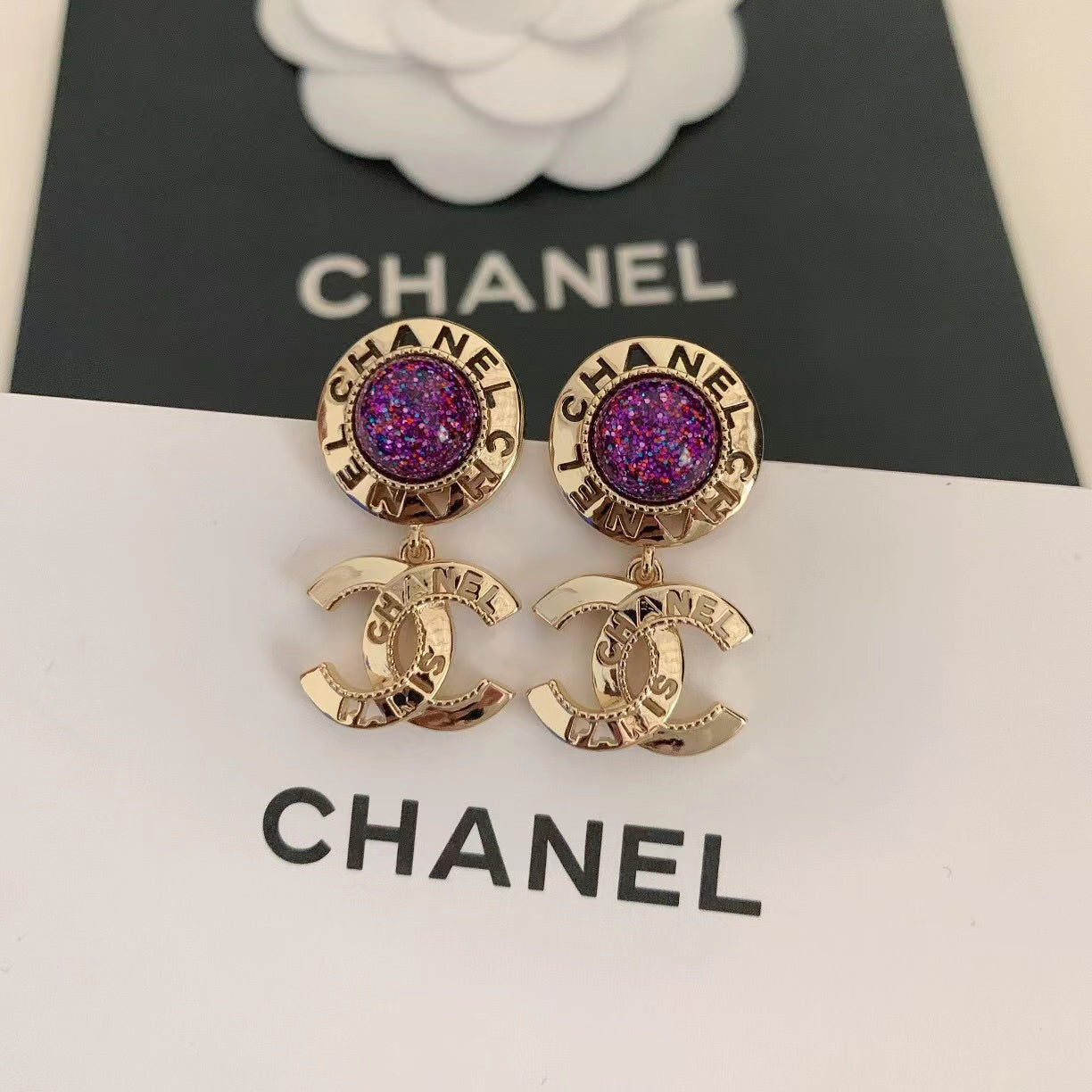 Fashion Purple Ball Earrings