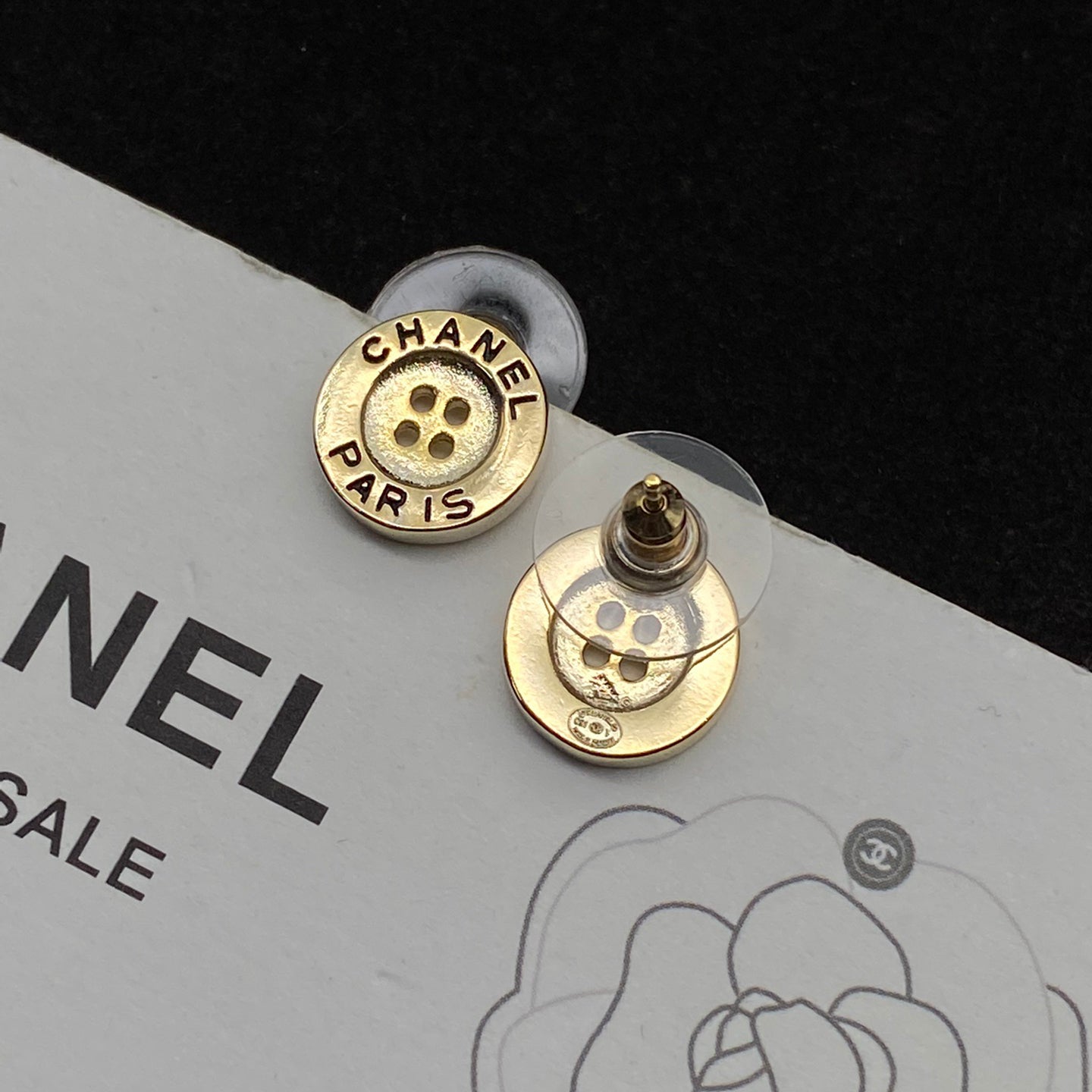 Creative Logo Engraved Button Stud Earrings