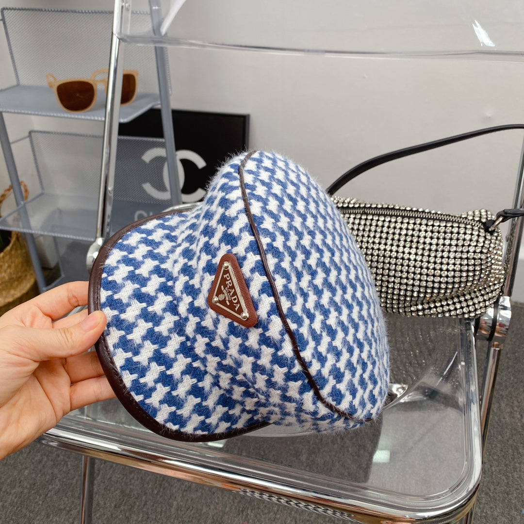 Temperament Houndstooth Navy Hat