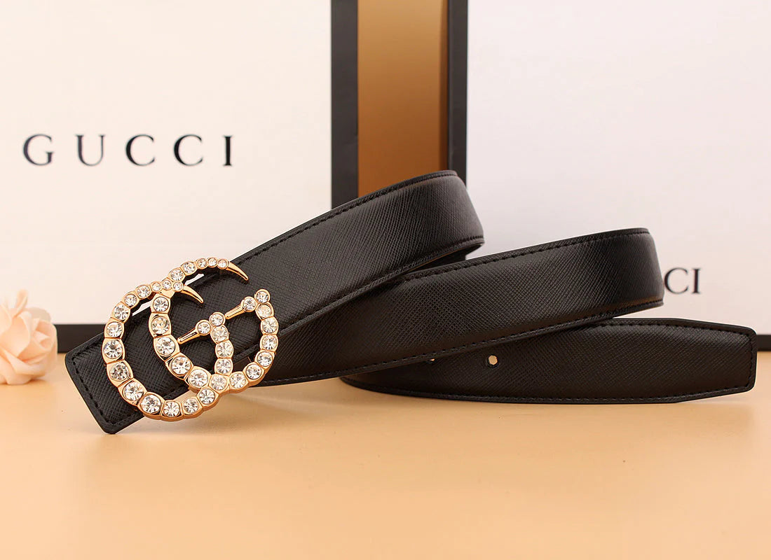 2 Styles Luxurious Double G Rhinestone Belt