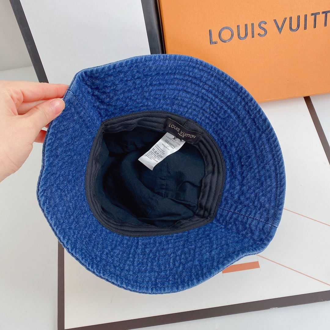 Gradient Print Denim Bucket Hat