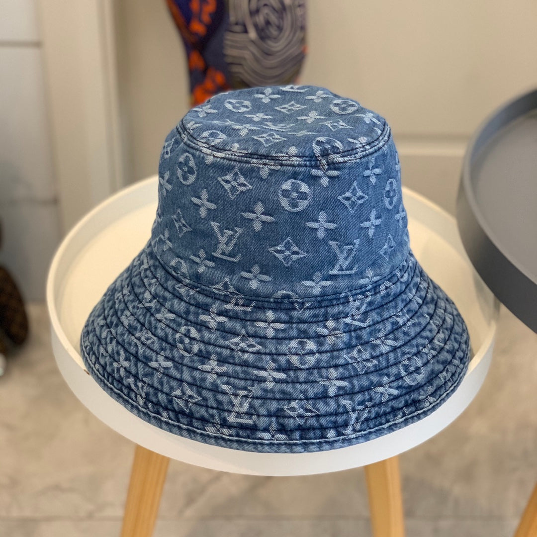 Monogram Big Brim  Denim Hat