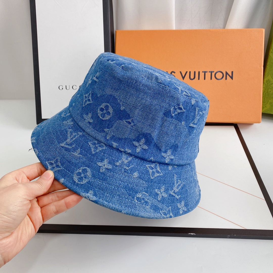 Irregular Jacquard Denim Bucket Hat