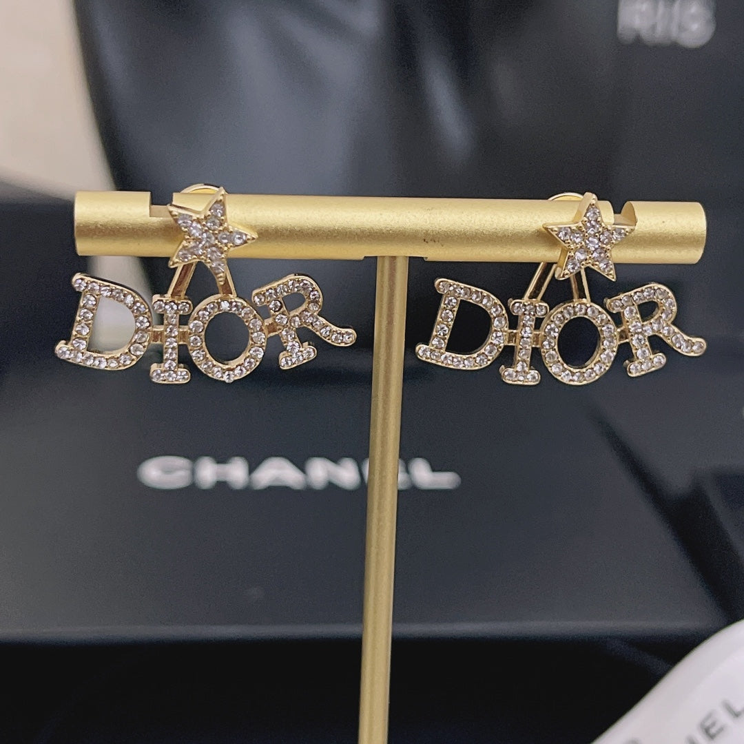 Zircon Star Letter Earrings