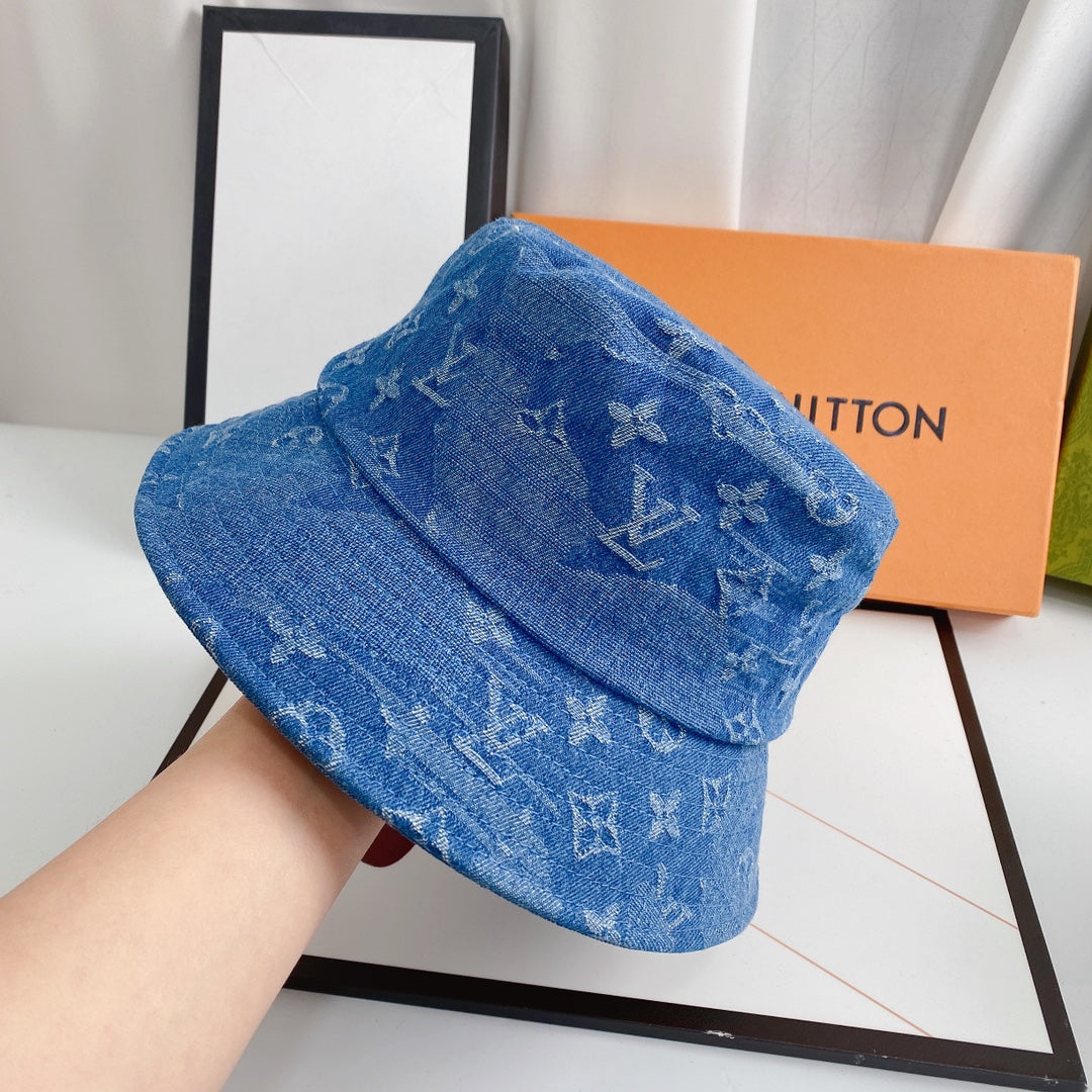 Irregular Jacquard Denim Bucket Hat