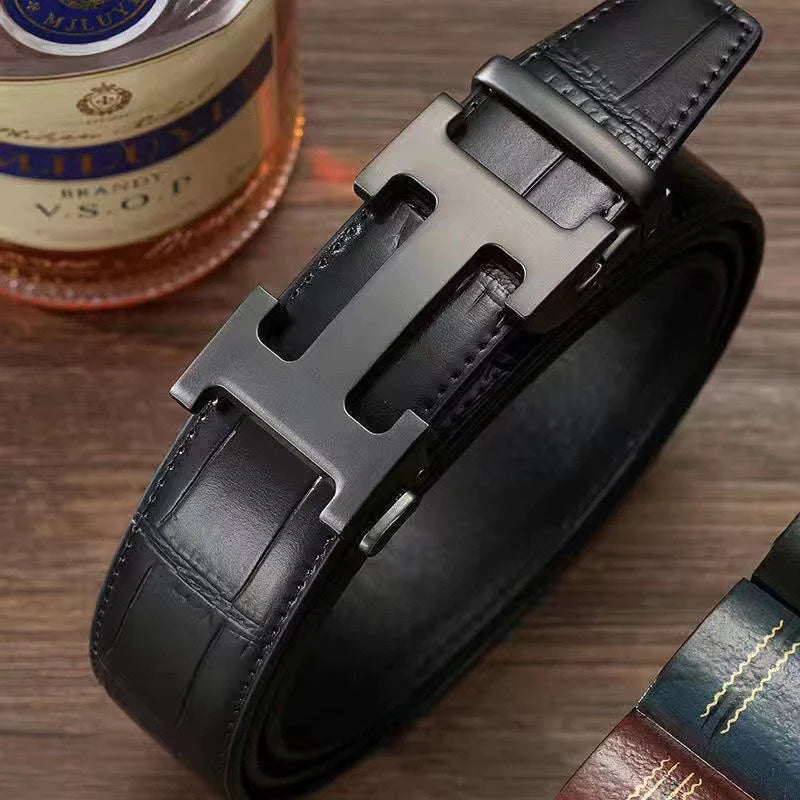 3 Colors Classic Alphabet Buckle Leather Belt