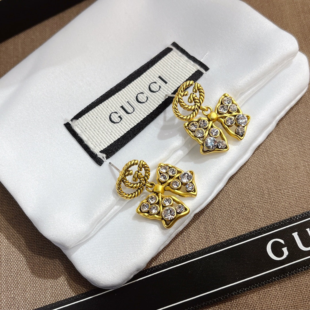 Sparkling Diamond Bow Earrings