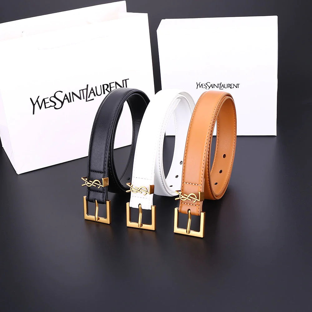 3 Colors Fashion Alphabet Buckle Ladies Leather Belt