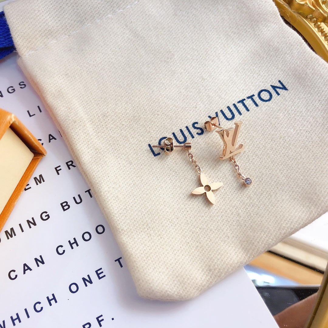 Asymmetric Logo Earrings