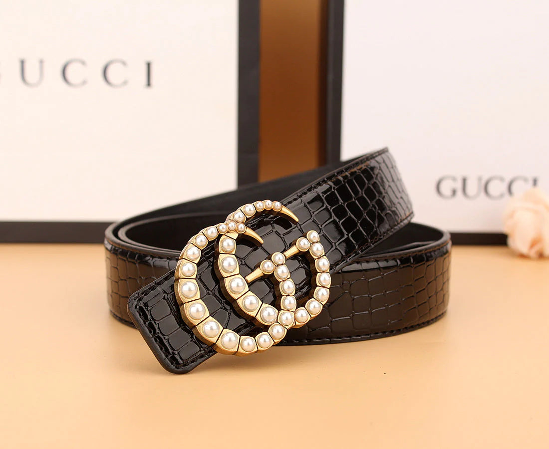 2 styles of luxury double G pearl belt