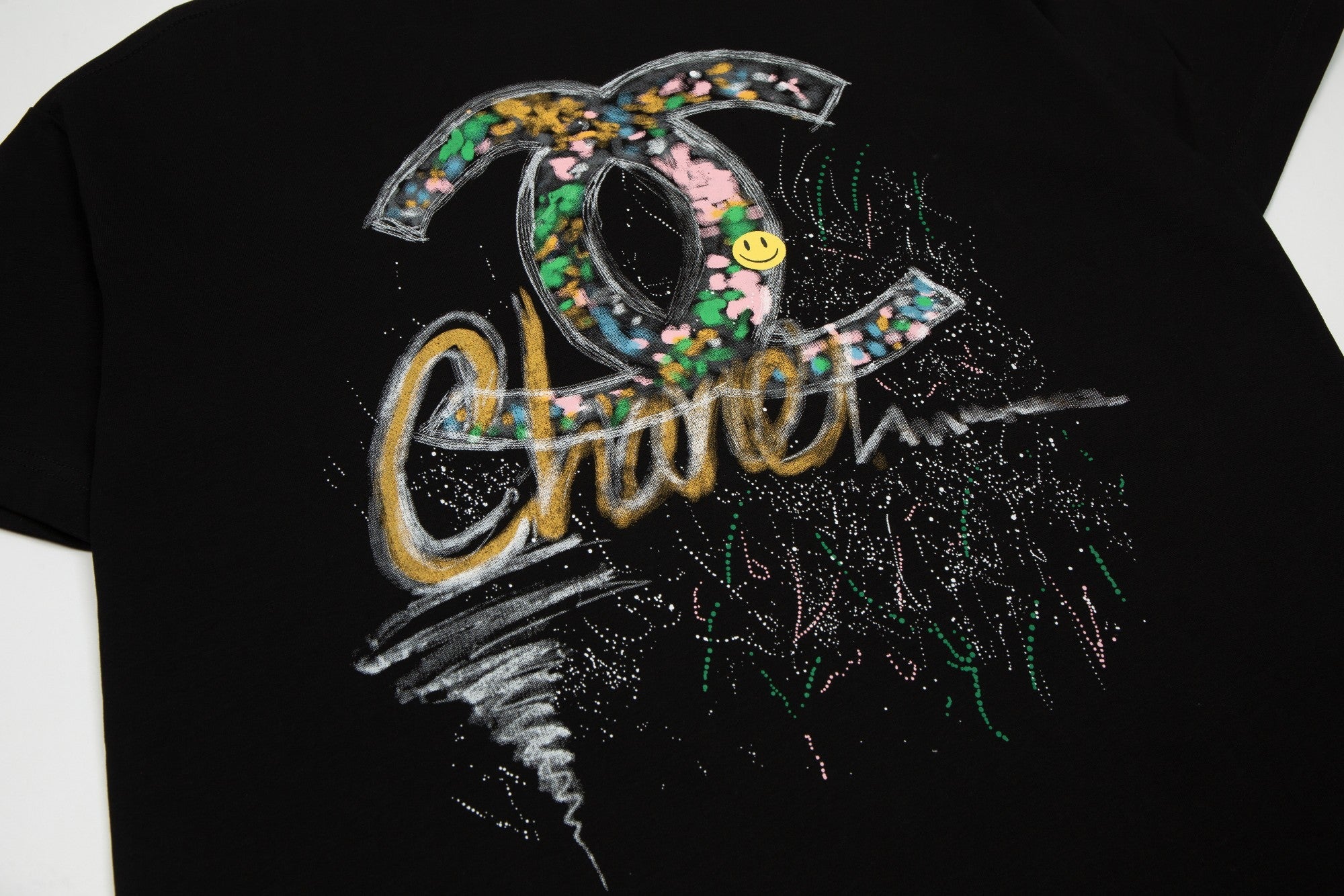 Hand-painted spray-painted T-shirt