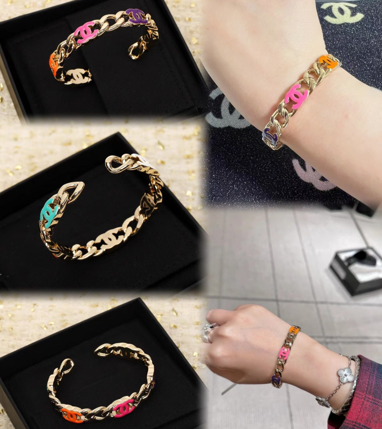 Five-Color Fashion Open Bracelet