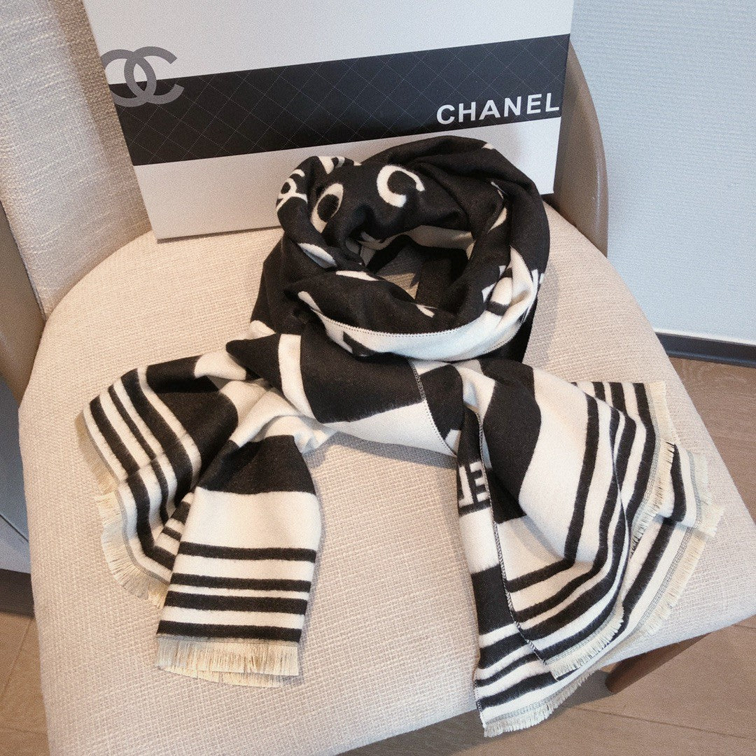 Coco cashmere monogram jacquard scarf-180*65cm