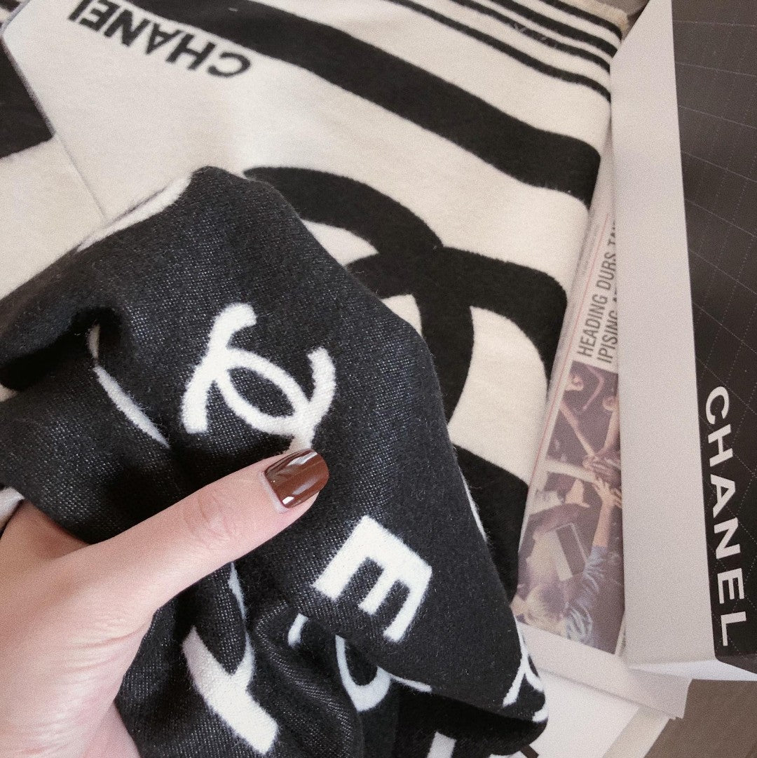 Coco cashmere monogram jacquard scarf-180*65cm