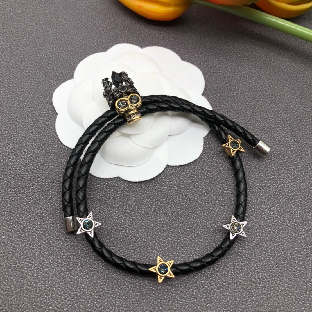 Skull Leather Adjustable Bracelet