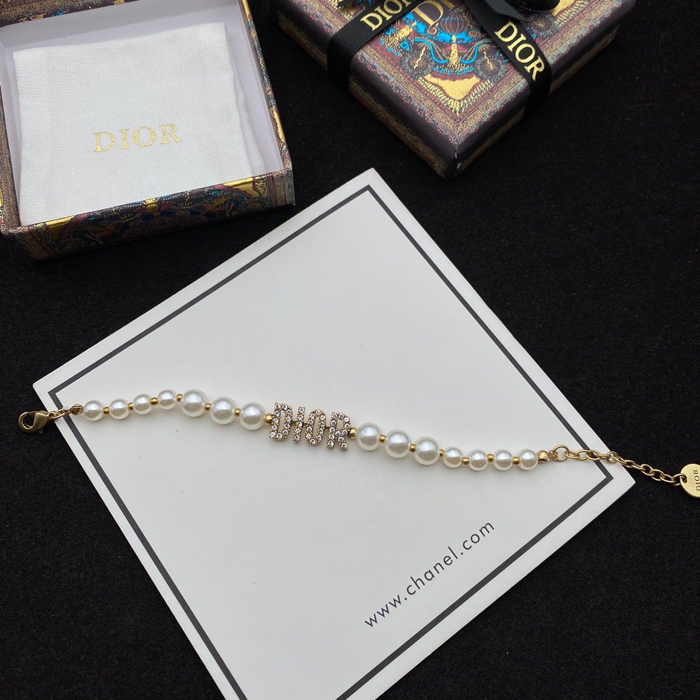 Zircon Alphabet Pearl Bracelet