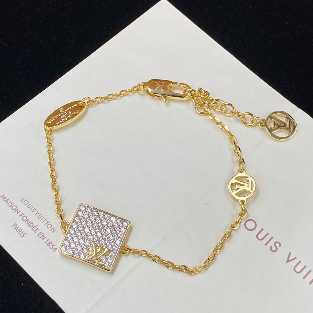 Diamond Square Bracelet Necklace