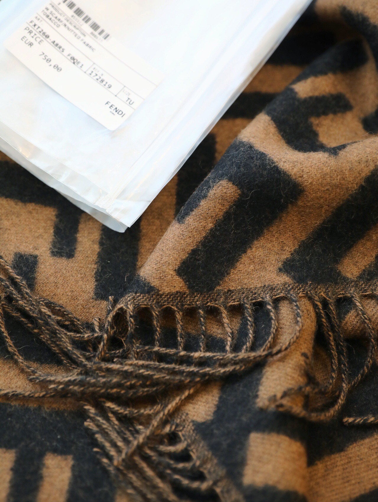 Classic F Embossed Cashmere Scarf