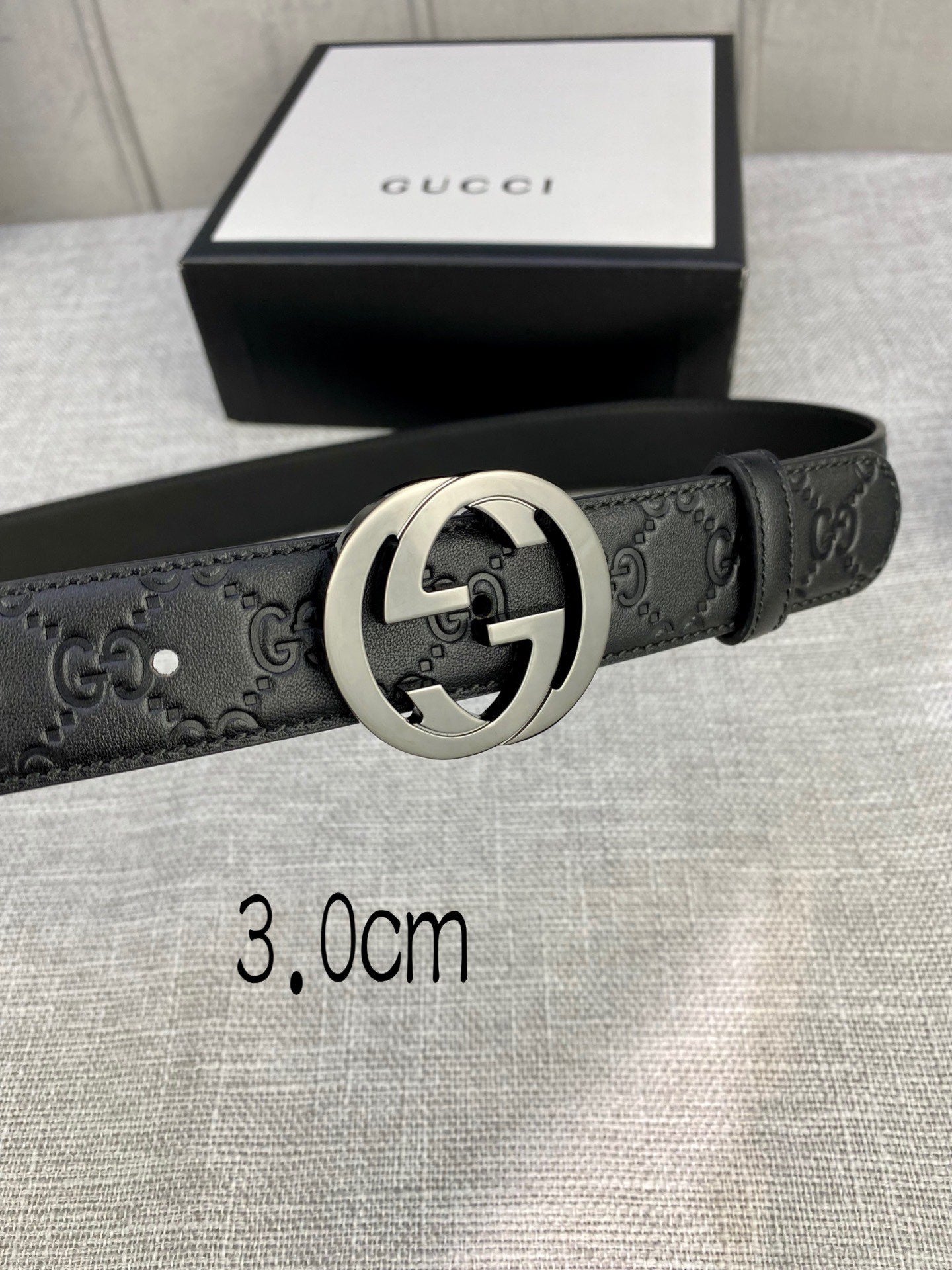 Interlocking double G belt, width 3.0cm