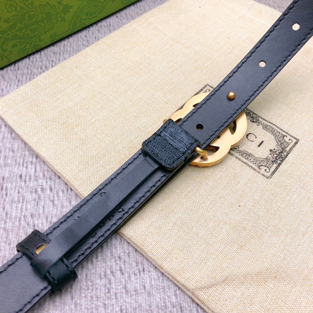 Belt lined with top layer calfskin. With original single pearl buckle head, width 2.0