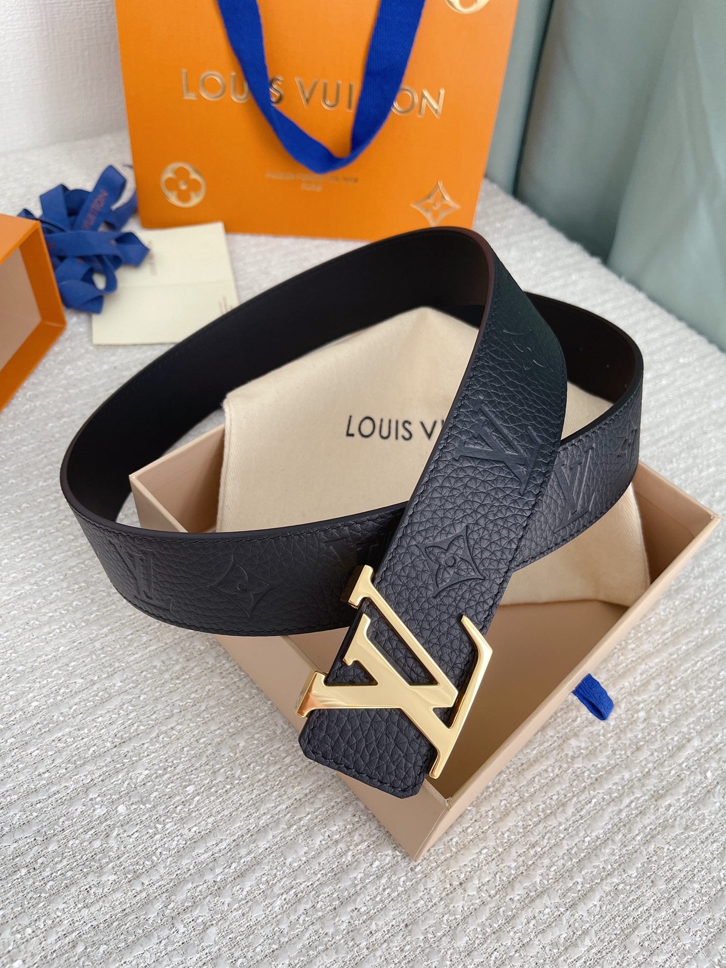 Double-sided imported calfskin belt 4.0Cm