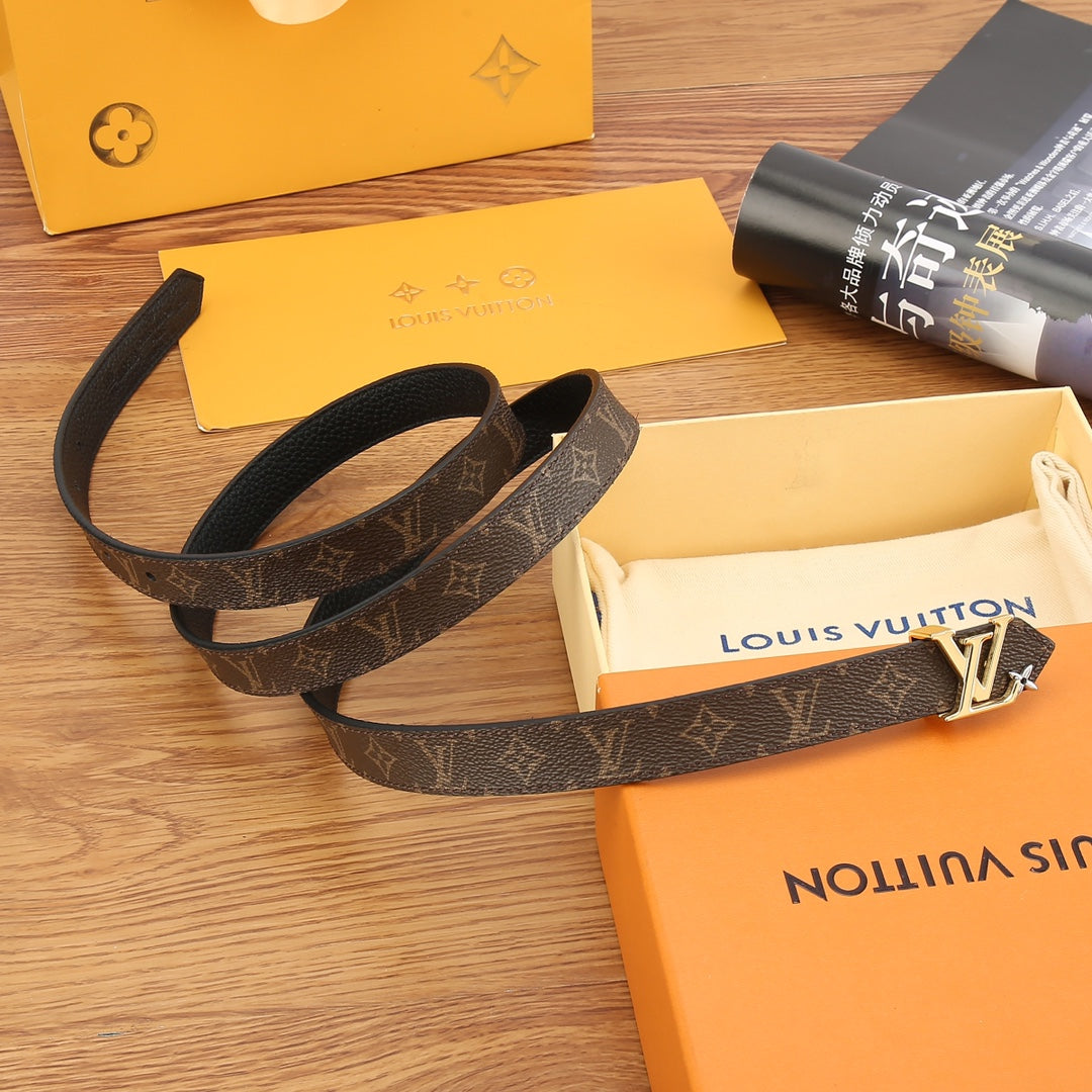 Reversible Solid Calfskin Belt Width 2.0cm