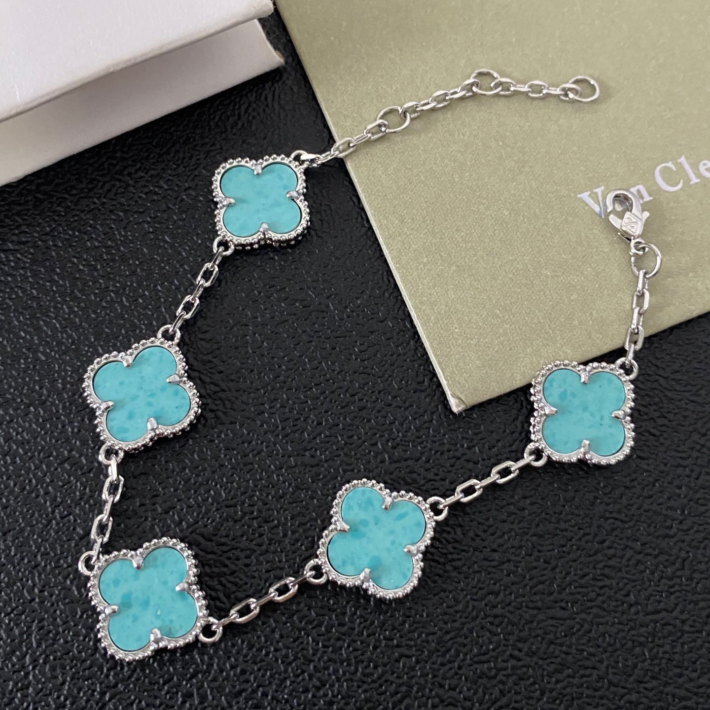 Turquoise Four Leaf Clover Bracelet