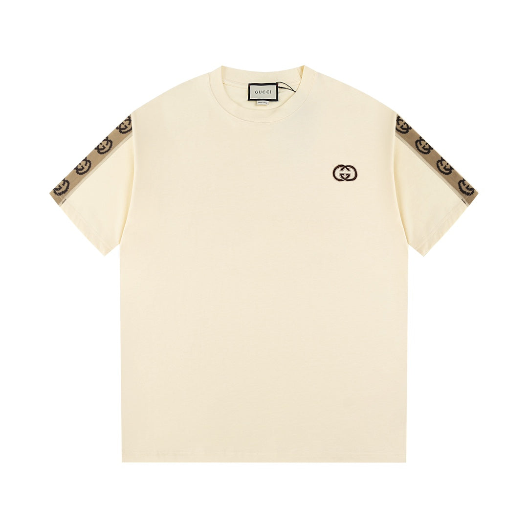 Simple embroidered cotton T-shirt