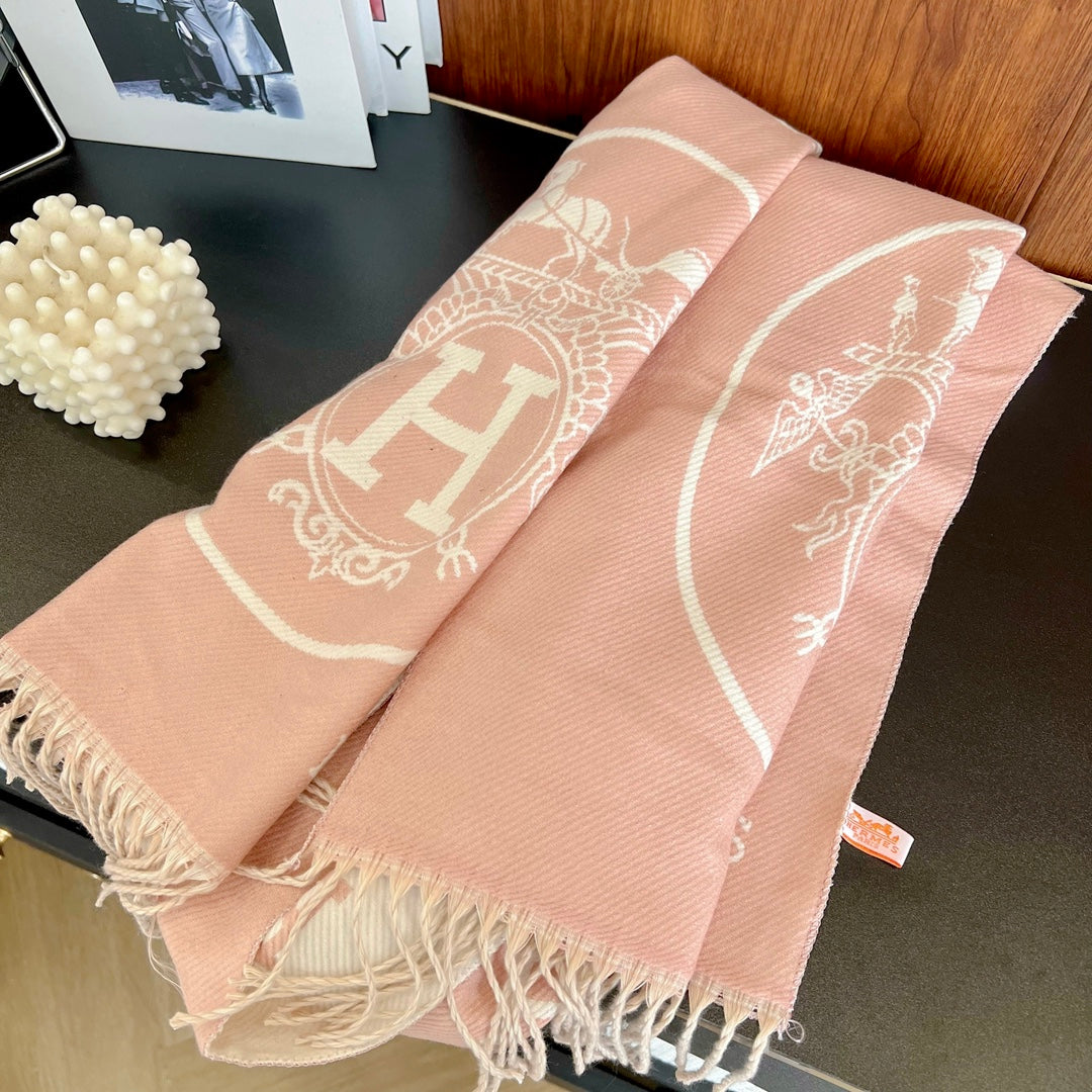 H Carriage Embossed Cashmere Scarf