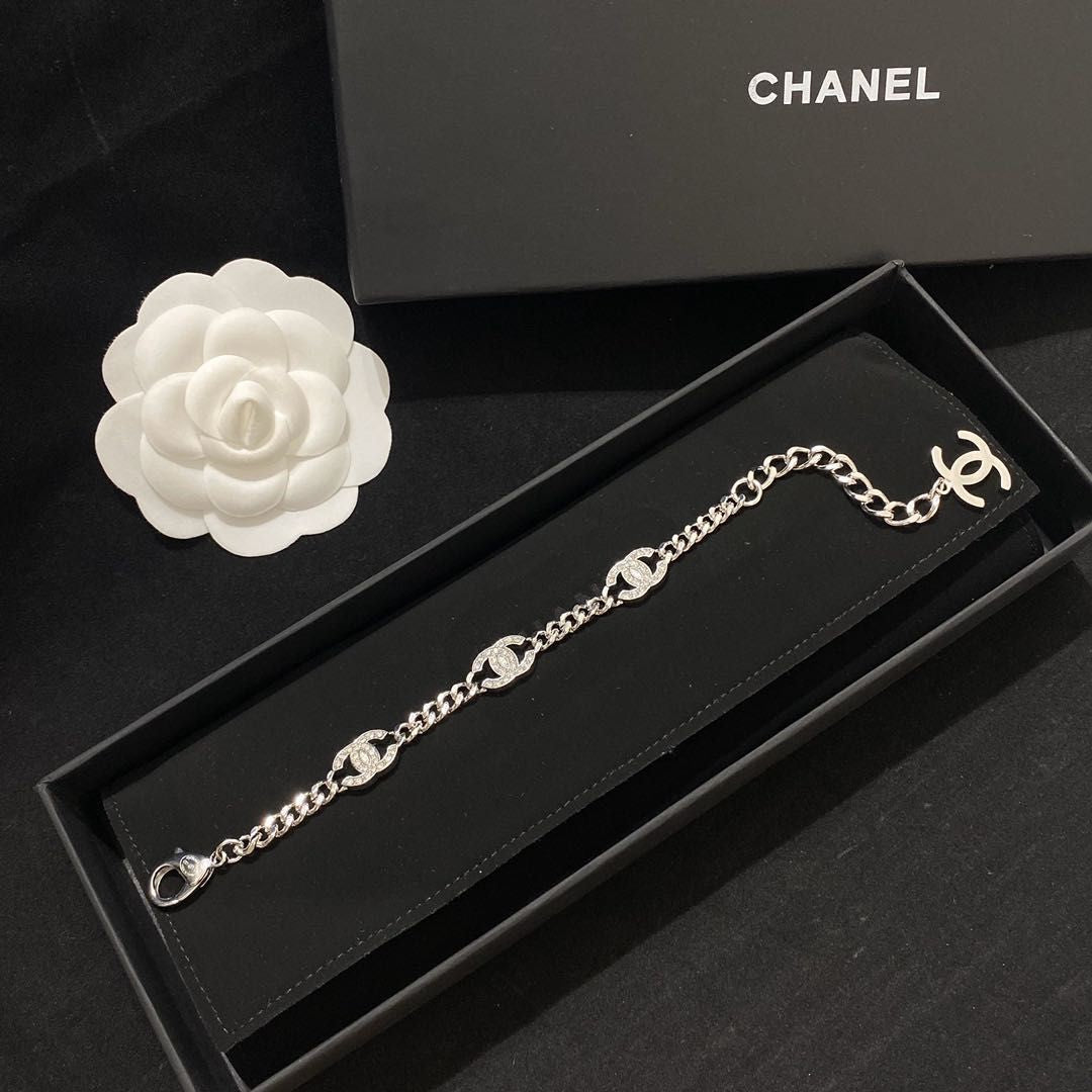 Fashion Diamond Logo Bracelet & Necklace