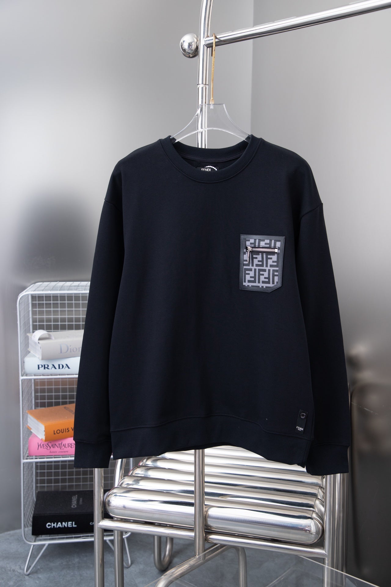 Zip Pocket At Chest Sweatshirt